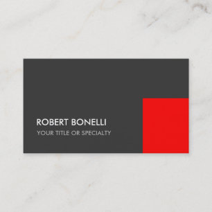 Exclusive Grey Red Unique Elegant Standard Business Card