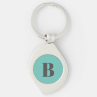 Exclusive Light Teal Grey Monogram Initial Letter