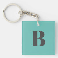 Exclusive Light Teal Grey Monogram Initial Letter