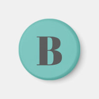 Exclusive Light Teal Grey Monogram Initial Letter