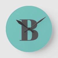 Exclusive Light Teal Grey Monogram Initial Letter