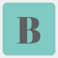 Exclusive Light Teal Grey Monogram Initial Letter