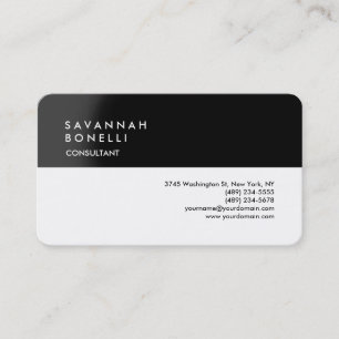 Exclusive Modern Black White Trendy Minimalist Business Card