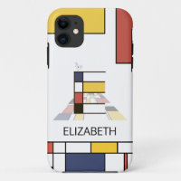 Exclusive Neoplasticism Art Monogram. Letter E