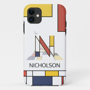 Exclusive Neoplasticism Art Monogram. Letter N Case-Mate iPhone Case