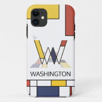 Exclusive Neoplasticism Art Monogram. Letter W