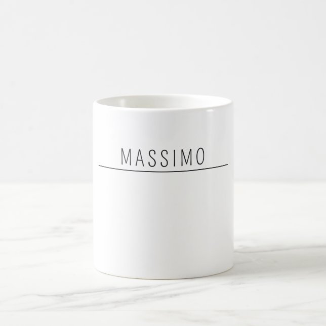 Exclusive Personal Classical Black White Own Name Coffee Mug (Center)