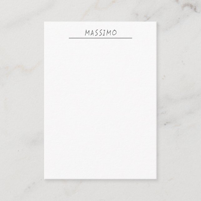 Exclusive Personal Classical Black White Own Name Enclosure Card (Front)