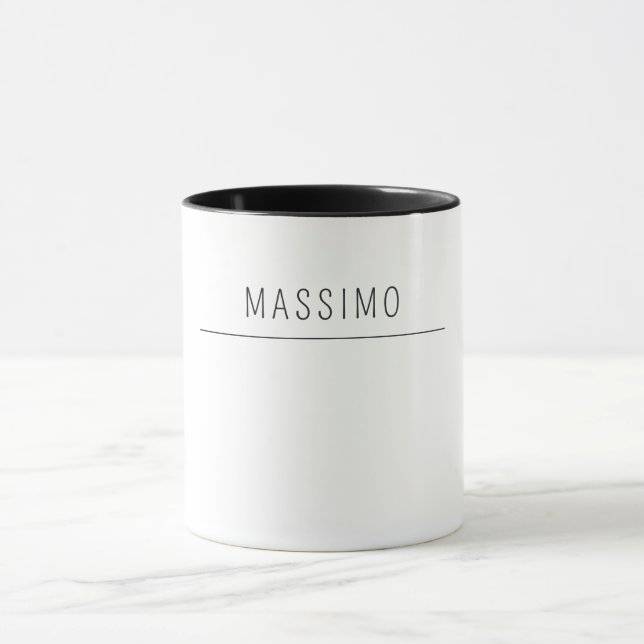 Exclusive Personal Classical Black White Own Name Mug (Center)