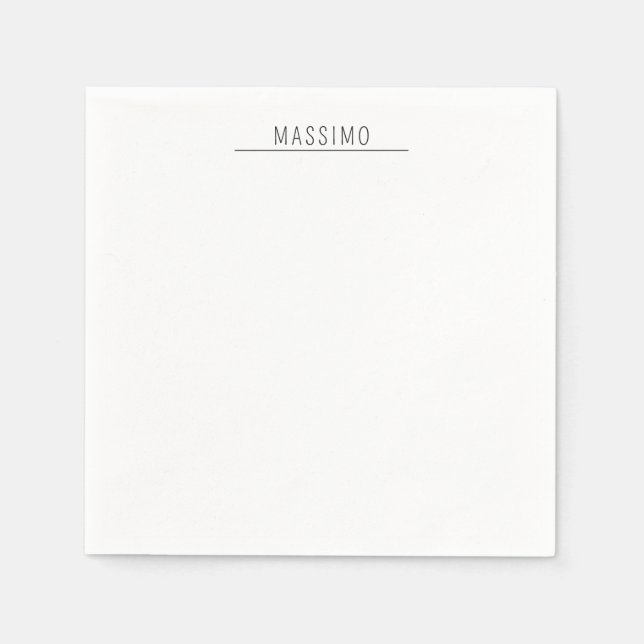 Exclusive Personal Classical Black White Own Name Napkin (Front)
