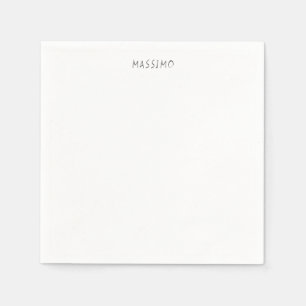 Exclusive Personal Classical Black White Own Name Napkin
