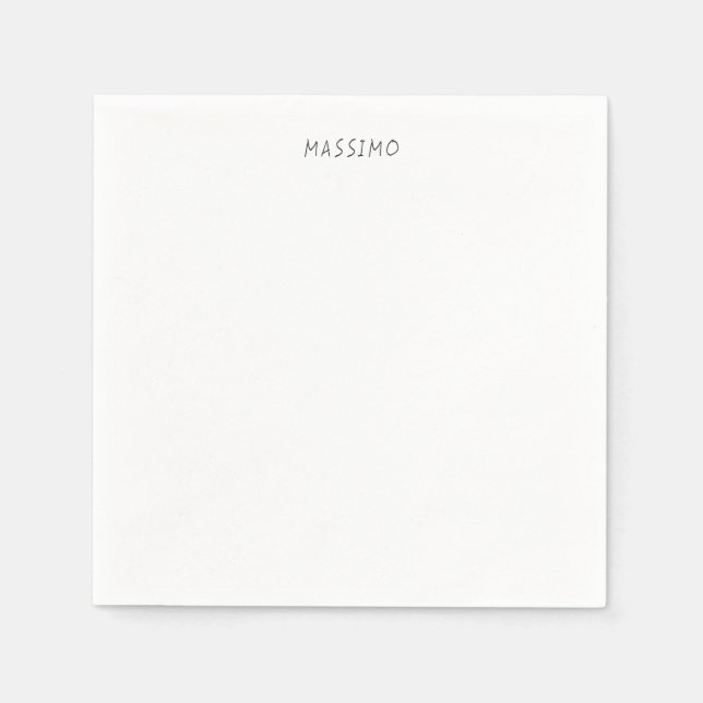 Exclusive Personal Classical Black White Own Name Napkin (Front)