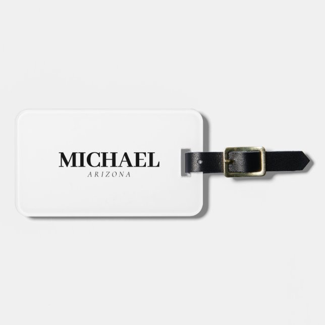 Exclusive Personal Modern Add Name Luggage Tag (Front Horizontal)