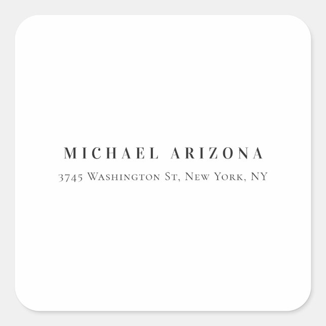 Exclusive Personal Modern Add Name Square Sticker (Front)