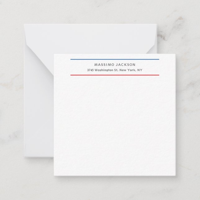 Exclusive Personal Modern Blue Red White Card (Front)