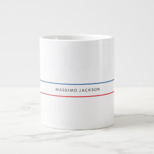 Exclusive Personal Modern Blue Red White Large Coffee Mug