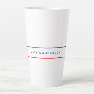 Exclusive Personal Modern Blue Red White Latte Mug
