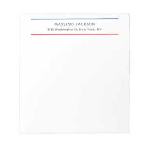 Exclusive Personal Modern Blue Red White Notepad