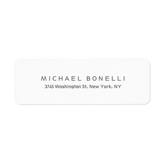 Exclusive Personal Modern Return Address Label (Front)