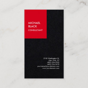 Exclusive Red Black Unique Modern Minimalist Plain Business Card