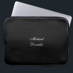 Exclusive Special Black Unique Modern Minimalist Laptop Sleeve<br><div class="desc">You can easily change the fonts,  colors,  background with easy to use tool.</div>