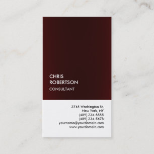 Exclusive Special Dark Red White Unique Business Card