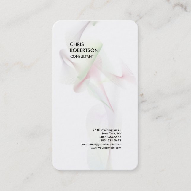 Exclusive Special White Modern Minimalist Abstract Business Card (Front)
