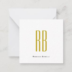 Exclusive Unique Gold Color Monogram Modern Name Card