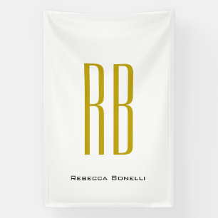 Exclusive Unique Gold Colour Monogram Modern Name Banner
