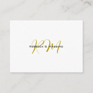 Exclusive Unique Gold Colour Monogram Modern Name Enclosure Card