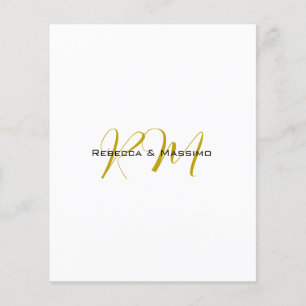 Exclusive Unique Gold Colour Monogram Modern Name Flyer
