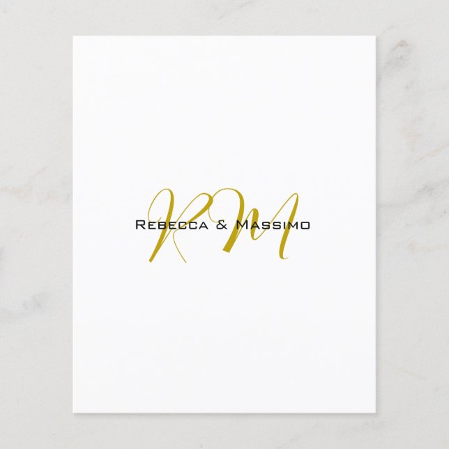 Exclusive Unique Gold Colour Monogram Modern Name Flyer (Front)