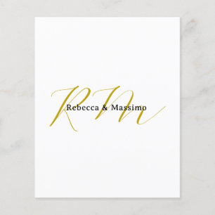 Exclusive Unique Gold Colour Monogram Modern Name Flyer