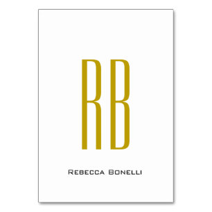 Exclusive Unique Gold Colour Monogram Modern Name Table Number