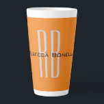 Exclusive Unique Orange Initials Monogram Modern Latte Mug<br><div class="desc">An attractive,  eye-catching yet extremely simple design. I'm sure this is exactly what you're looking for.</div>