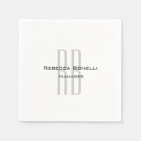 Exclusive Unique White Grey Monogram Modern