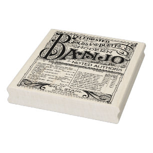 Exclusive Vintage Banjo Sheet Music Art Stamp