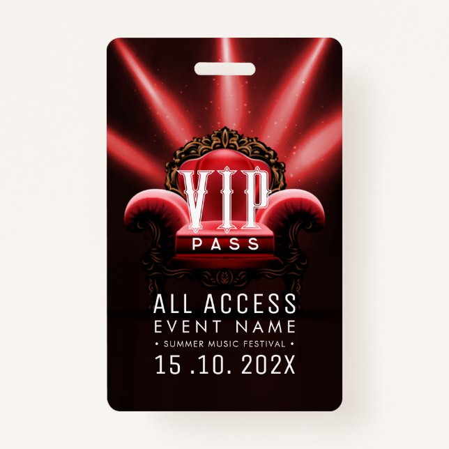 Exclusive VIP Access Event ID Badge (Front)