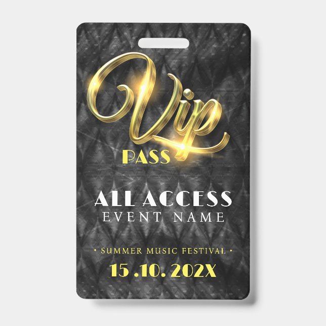 Exclusive VIP Access Event ID Badge (Front)