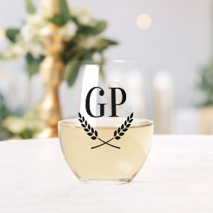 Exclusive wine glasses personalised with initials
