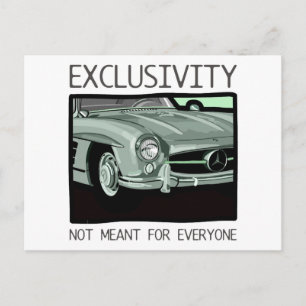 Exclusivity and wealth - old Gullwing classic car Postcard