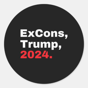 Excons Trump 2024 Trump Vance Classic Round Sticker
