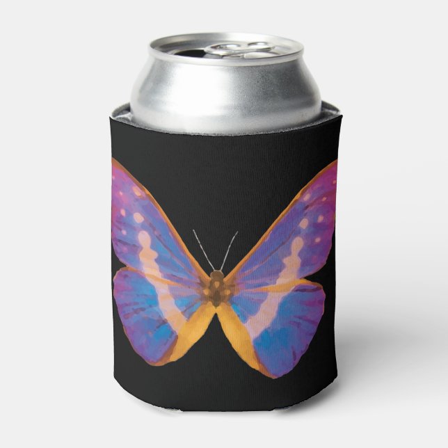 Excotic Butterfly Watercolor Can Cooler (Can Front)
