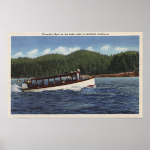 Excursion Boat on the Lake Poster