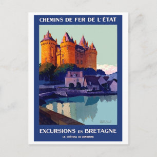 Excursions to Brittany, France, castle de Combourg Postcard