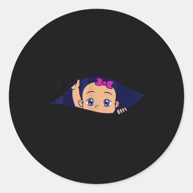 Excuse Me Is It April Yet Pregnancy Girl Announcem Classic Round Sticker (Front)