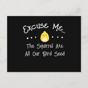 Excuse Me The Squirrel Ate Our Birdseed Bird Lover Postcard