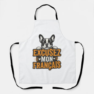 Excusez Mon Franais French Bulldog Vintage Apron