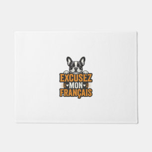 Excusez Mon Franais French Bulldog Vintage Doormat