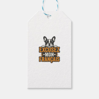 Excusez Mon Franais French Bulldog Vintage Gift Tags